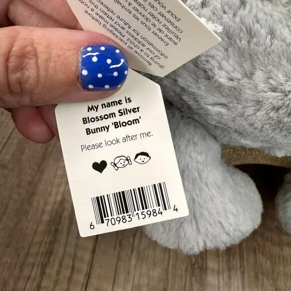 Jellycat Grey Bunny Bloom FAST SHIP NEW Jellycat Bashful Silver Bunny Bloom - Picture 9 of 9